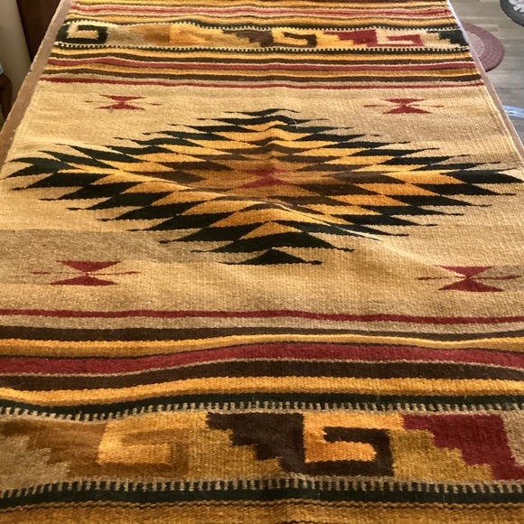 Vintage 1960’s 100% wool south west rug / wall hanging made in Mexico - Picture 3 of 11